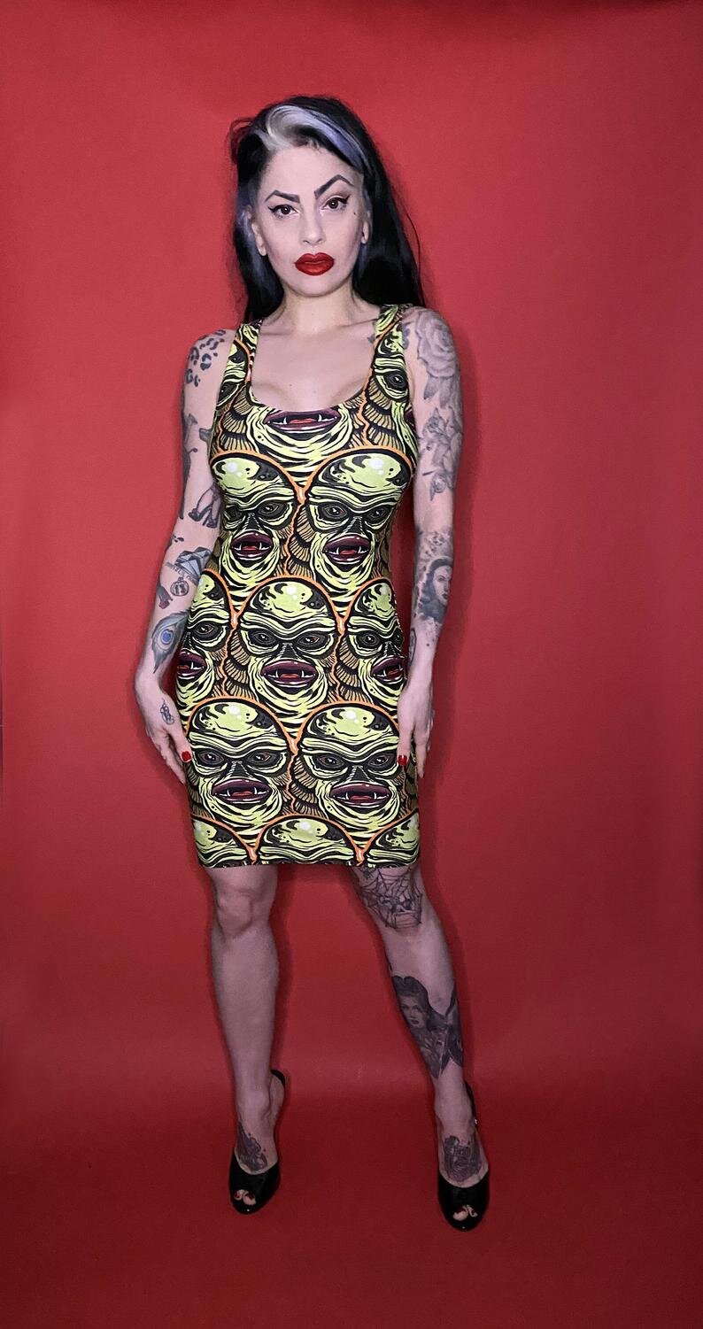 Creature From The Black Lagoon inspired dress by Allan Graves