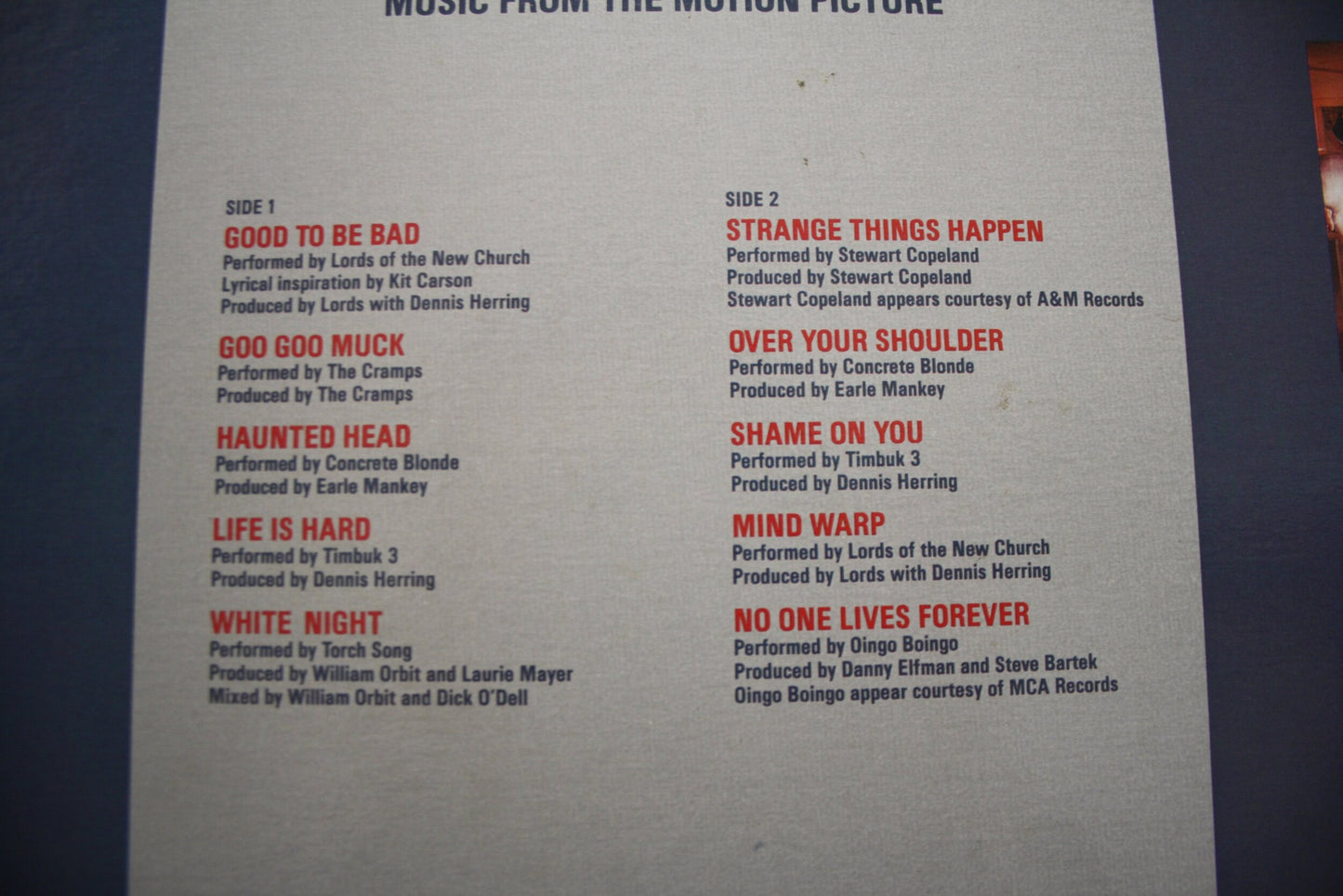 The Texas Chainsaw Massacre Part 2 (Music From The Motion Picture) 1986 Vinyl