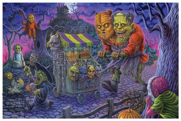 Retro-a-go-go! - P'gosh Night Merchants Print