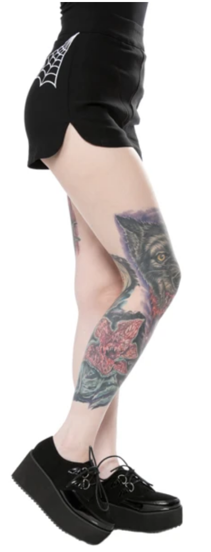 Sourpuss Spiderweb Embroidered Sweetie Pie Shorts
