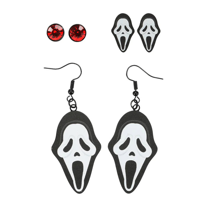 Scream Ghost Face Earring Set