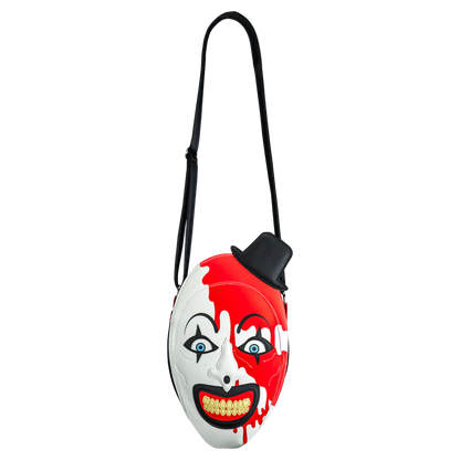 art the Clown from terrifier with a black top hat bag 