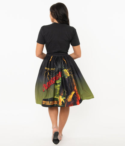 Unique Vintage X Universal Monsters Frankenstein Movie Poster Swing Skirt