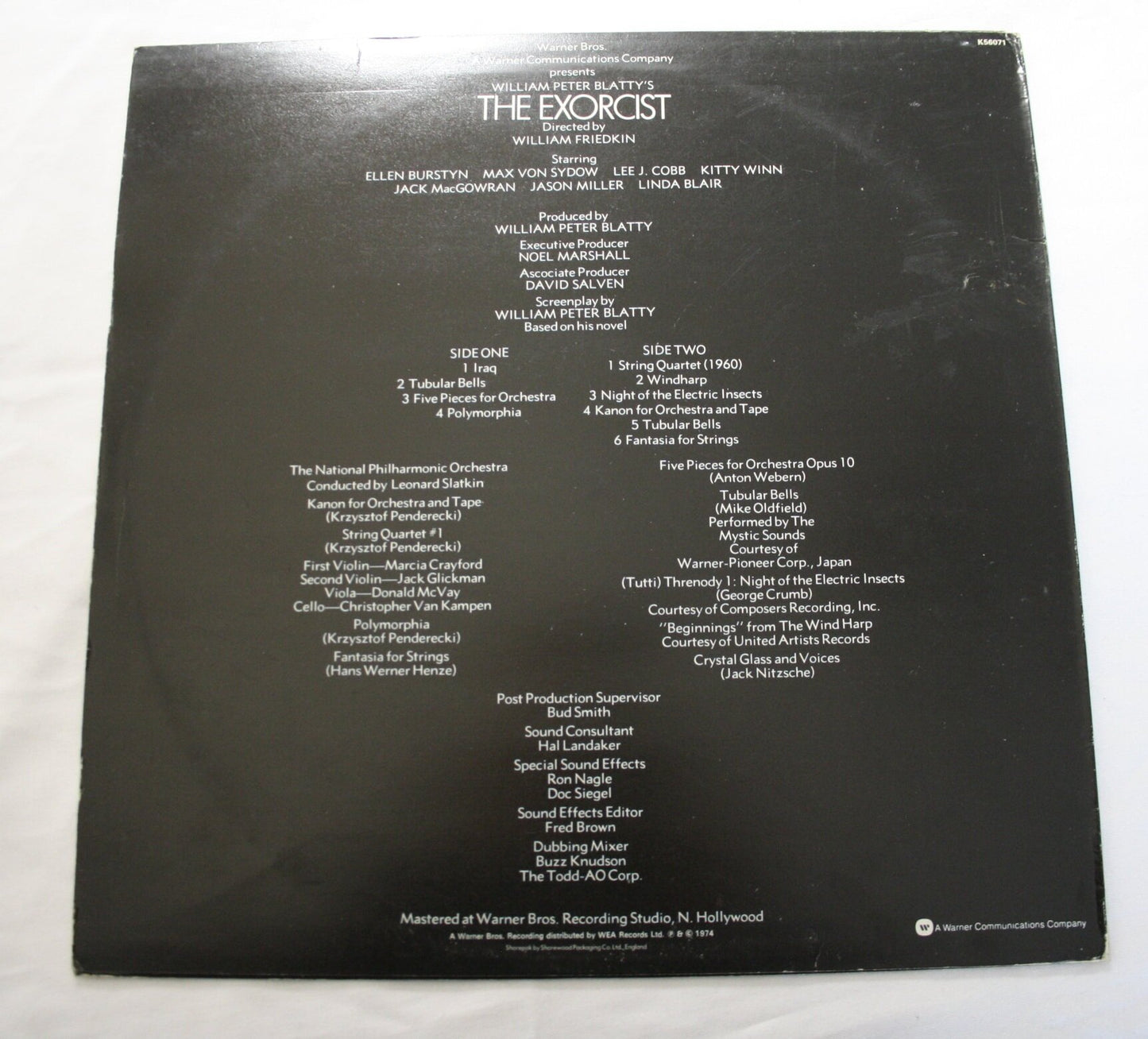 Music Excerpts From The Motion Picture The Exorcist Vinyl