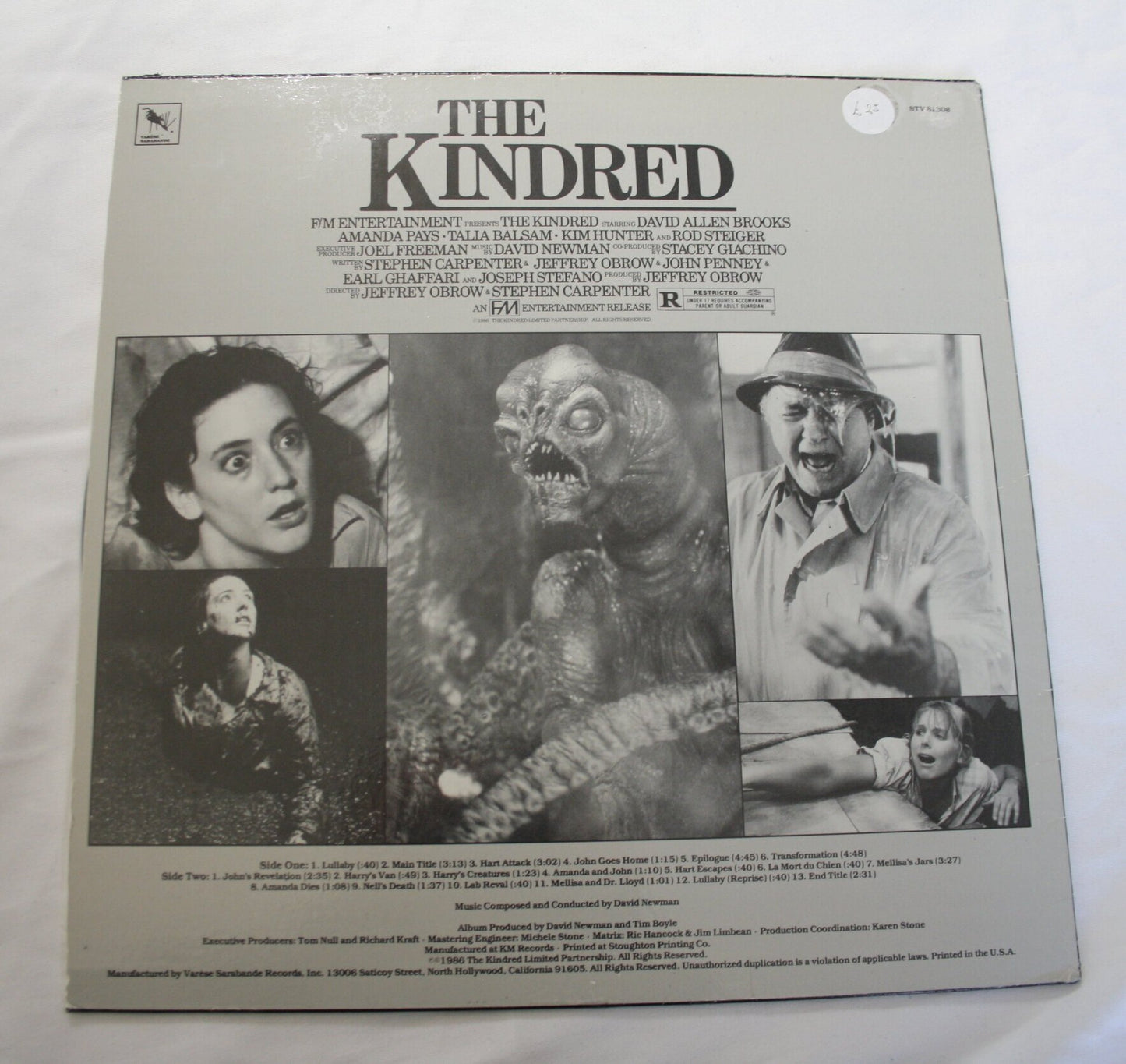 The Kindred - Original Motion Picture Soundtrack David Newman Vinyl