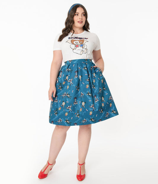 Unique Vintage X Gremlins The First Batch Print Jayne Swing Skirt