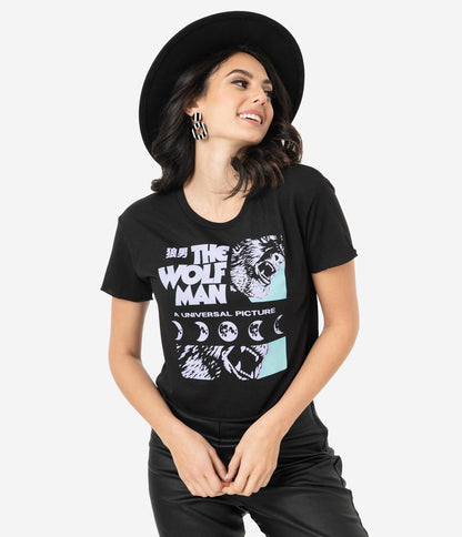 Unique Vintage X Universal Monsters Wolfman Crop Top Black